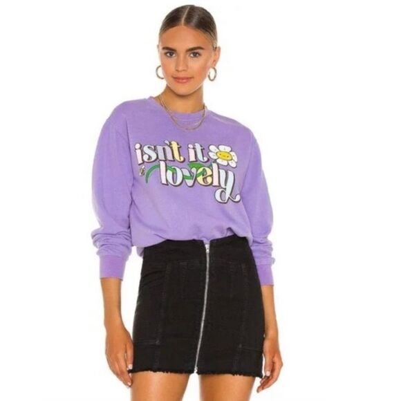 NWT BSR By Samii Ryan‎ Purple Isn’t It Lovely Sweatshirt Size Medium - Picture 1 of 6
